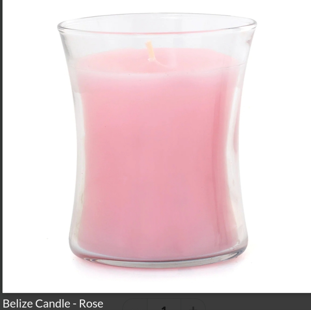 Belize Rose Candle slight hourglass shape New 60 hours burn time Home Interiors